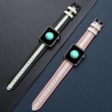 Koeienhuid lederen lichtgevende riem horlogeband voor Apple Watch Series 6 & SE & 5 & 4 44mm / 3 & 2 & 1 42mm