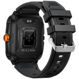 KT71 1 96 inch HD robuust smartwatch met vierkant scherm ondersteunt Bluetooth-oproepen / slaapmonitoring / bloedzuurstofmonitoring (zwart + goud)
