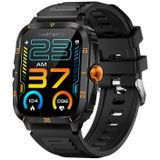 KT71 1 96 inch HD robuust smartwatch met vierkant scherm ondersteunt Bluetooth-oproepen / slaapmonitoring / bloedzuurstofmonitoring (zwart + goud)