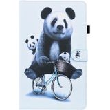 Voor Huawei MediaPad T5 10.1 inch Dierpatroon Horizontale Flip Leren Case met Houder & Card Slots & Fotolijst (Fietsen Panda)