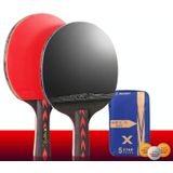 Huieson HS-CPPX5 Vijf Sterren Koolstofvezel Dubbelzijdig Reverse Adhesive Tafel Tennis Training Racket Set  Specificatie: Hand-Shake Grip Racket