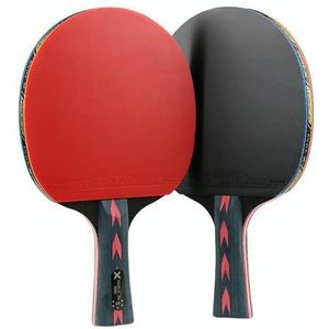 Huieson HS-CPPX5 Vijf Sterren Koolstofvezel Dubbelzijdig Reverse Adhesive Tafel Tennis Training Racket Set  Specificatie: Hand-Shake Grip Racket