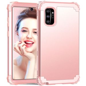 PC + silicone driedelige anti-drop beschermhoes voor Galaxy Note10 + (Rose Gold)