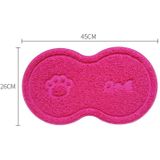 Mooie PVC Cat Litter Mat Acht-vormige Anti-skid Placemat Pet Supplies (Roze)