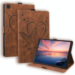 Voor Samsung Galaxy Tab A 8 0  SM-T290 SM-T295 Love Butterfly Patroon Horizontale Flip Leren Case met Houder (Brown)