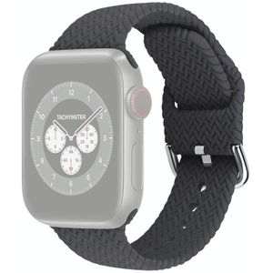 Gevlochten siliconen vervanging horlogebanden met gesp voor Apple Watch Series 6 & SE & 5 & 4 44mm / 3 & 2 & 1 42mm