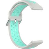 Voor Xiaomi Haylou Solar LS05 Siliconen Sports Two-tone Strap  Grootte: 22mm (Grijs Teal)