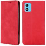 Voor TCL 305i Skin Feel Magnetic Horizontal Flip Leather Phone Case (Rood)