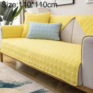 Vier seizoenen universele eenvoudige moderne antislip volledige dekking sofa cover  maat: 110x110cm (Houndstooth geel)