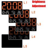 Groot display Led digitale klok 5 modi Helderheid Instelbare temperatuur Mute elektronische klok (Western Red Double Color)