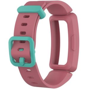 Smart Watch Silicon polsband horlogeband voor Fitbit Inspire HR (watermeloen rood + groene gesp)