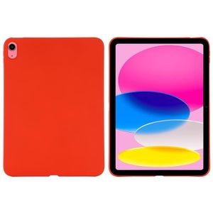 Voor iPad 10e Gen 10.9 2022 Effen Kleur Vloeibare Siliconen Dropproof Volledige Dekking Tablet Case(Rood)