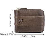 BUFF CAPTAIN 025 Leather Short Horizontal First-Layer Cowhide Wallet Multi-Function Card Tap Wallet(Yellow Brown)
