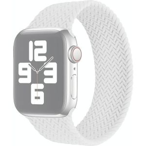 Single-turn Woven Pattern Siliconen Watchband Voor Apple Watch Series 6 & SE & 5 & 4 44mm / 3 & 2 & 1 42mm  Maat:M(Wit)