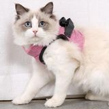 Cat Leash Pet Borst harnas riem  grootte: L (Roze)