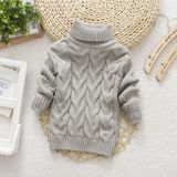 Grijze winter Kinder dikke effen kleur Knit Bottoming coltrui Pullover trui  hoogte: 16 grootte (90-100cm)