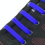 16 STKS/set Running no stropdas schoenveters Fashion Unisex atletische elastische siliconen schoenveters (Royal Blue)