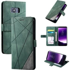 Voor Samsung Galaxy S8 Plus Skin Feel Splicing Horizontal Flip Leather Case met Holder & Card Slots & Wallet & Photo Frame(Groen)