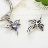 Insect Series S925 Zilveren Kleine Hang armband accessoires gepersonaliseerde Dragonfly Inlaid Hanger