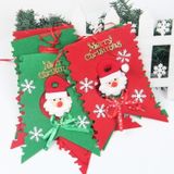 Kerst scne decoratie zes vlag Non-woven stof Santa opknoping vlag (rood)
