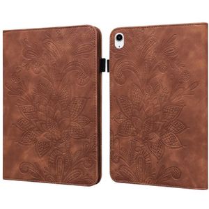 Voor iPad 10th Gen 10.9 2022 Lace Flower Embossing Patroon Lederen Tablet Case (Bruin)
