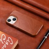 Icarer First Layer Cowhide Horizontale Flip Phone Case voor iPhone 13 Mini (Brown)
