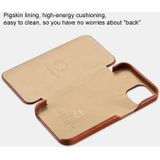 Icarer First Layer Cowhide Horizontale Flip Phone Case voor iPhone 13 Mini (Brown)