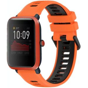 Voor Amazfit Bip 1S 20 mm sport tweekleurige siliconen horlogeband (oranje + zwart)