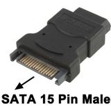 SATA 15 Pin mannetje naar 4 Pin vrouwtje Adapter