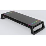 ICE COOREL T1 Monitor Verhoogde Rack opvouwbare laptopstandaard met RGB Lighting & 4xUSB Expansion Interface (Obsidian Black )