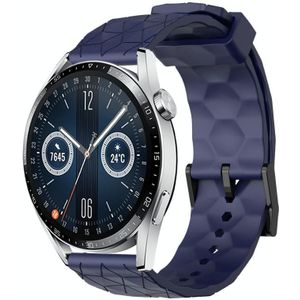 Voor Huawei Watch GT3 42 mm 20 mm voetbalpatroon effen kleur siliconen horlogeband