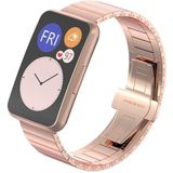 Voor Huawei Watch Fit Bamboo Joint Metal Replacement Strap Watchband (Rose Gold)