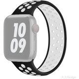 Elastische siliconen horlogeband voor Apple Watch Series 6 & SE & 5 & 4 40mm / 3 & 2 & 1 38mm  Lengte: 160mm (Zwart Wit)