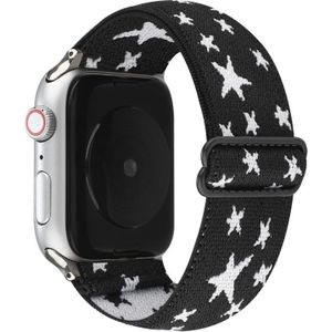 Ethnic Style Buckle Watchband voor Apple Watch Series 6 & SE & 5 & 4 40mm / 3 & 2 & 1 38mm (Zwart wit)