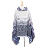 Lente herfst winter geruit patroon hooded mantel sjaal sjaal  lengte (CM): 135cm (DP5-05 Blauw)