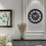 Home Round Retro Living Room Quartz Wall Clock (Antiek Zwart)