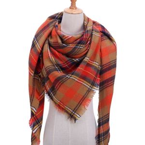 Lente Winter gebreide sjaal nek geruite Pashmina warme sjaals omslagdoeken Lady wrap (B5)