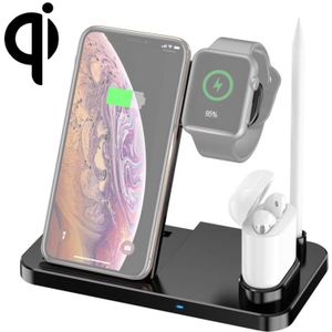 B30 QI verticale draadloze oplader voor mobiele telefoons & Apple horloges & AirPods & Apple pencil  met verstelbare telefoon standaard (zwart)