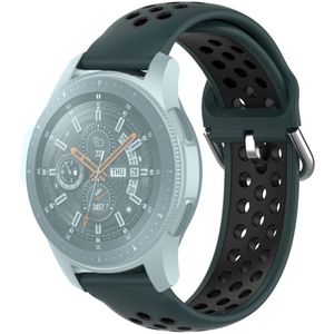 Voor Samsung Galaxy Watch 46mm / Gear S3 Universal Sports Two-tone Siliconen vervangende polsband (Olive Green+Black)