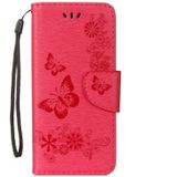 Voor Galaxy S9 Vintage relif bloemen vlinder patroon horizontale Flip lederen draagtas met kaartslot & houder & portemonnee & Lanyard(Red)