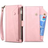 Voor Samsung Galaxy S22 + 5G Retro Frosted Horizontale Flip Lederen Telefoonhoesje Met Houder & Card Slot & Portemonnee & Rits Pocket & Lanyard (Rose Gold)