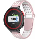 Voor Garmin Forerunner 220 tweekleurige geperforeerde ademende siliconen horlogeband (roze + wit)