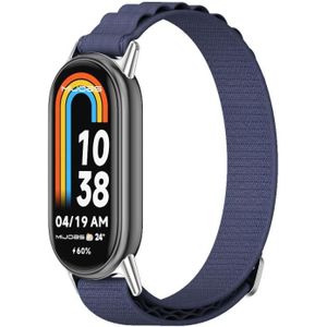 Voor Xiaomi Mi Band 8 Mijobs nylon ademende horlogeband (blauw zilver)