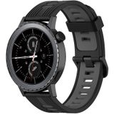 Voor Samsung Gear S2 klassiek 20 mm verticaal patroon tweekleurige siliconen horlogeband (zwart+grijs)