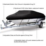 210D waterdichte boot cover speedboot gesleept vissen V-vormige boot cover regen en zonwering cover  specificatie: 14-16FT 530x290cm