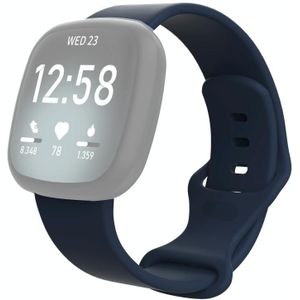 Voor Fitbit Versa 3 / Sense Siliconen Replacement Strap Watchband (Navy Blue)