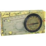 2-in-1 kompas met kaart liniaal Lanyard noodgevallen Survival Tool(Transparent) meten