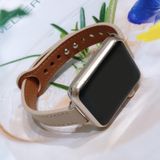 Double Nail Lederen Vervanging Strap Horlogeband voor Apple Watch Series 6 & SE & 5 & 4 40 MM / 3 & 2 & 1 38mm