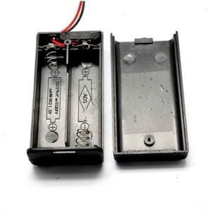 10 stuks AA grootte macht batterij opbergdoos houder voor 2 x AA batterijen met cover & schakelaar