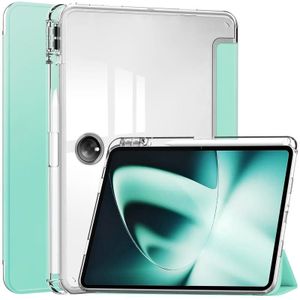 Voor OnePlus Pad 3-voudig Clear Back Cover Leather Smart Tablet Case